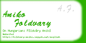 aniko foldvary business card
