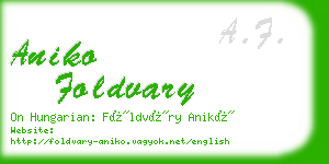 aniko foldvary business card